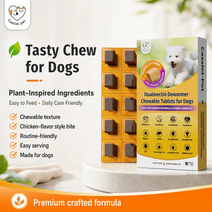 Cassiel Pet Chicken Flavor Soft Treats for Adult Dogs, Daily Pet Snacks, Easy Feeding, 10 Tablets