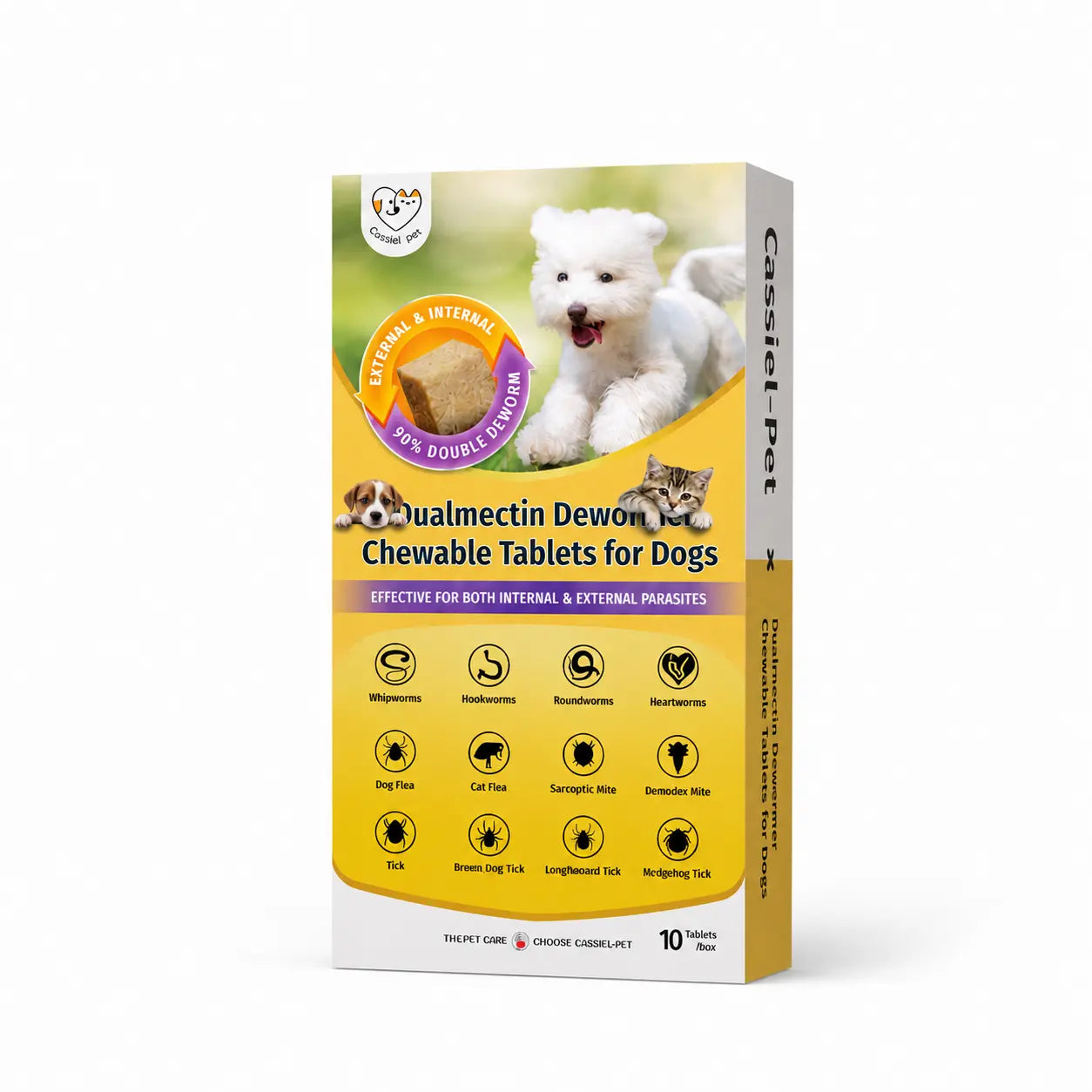 Cassiel Pet Chicken Flavor Soft Treats for Adult Dogs, Daily Pet Snacks, Easy Feeding, 10 Tablets